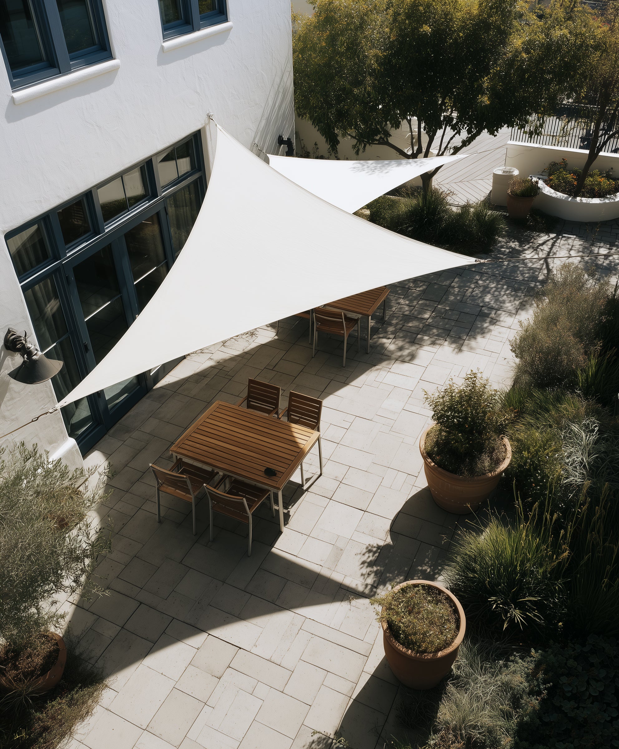 UVShield Waterproof Triangle Sun Shade Sail White Front