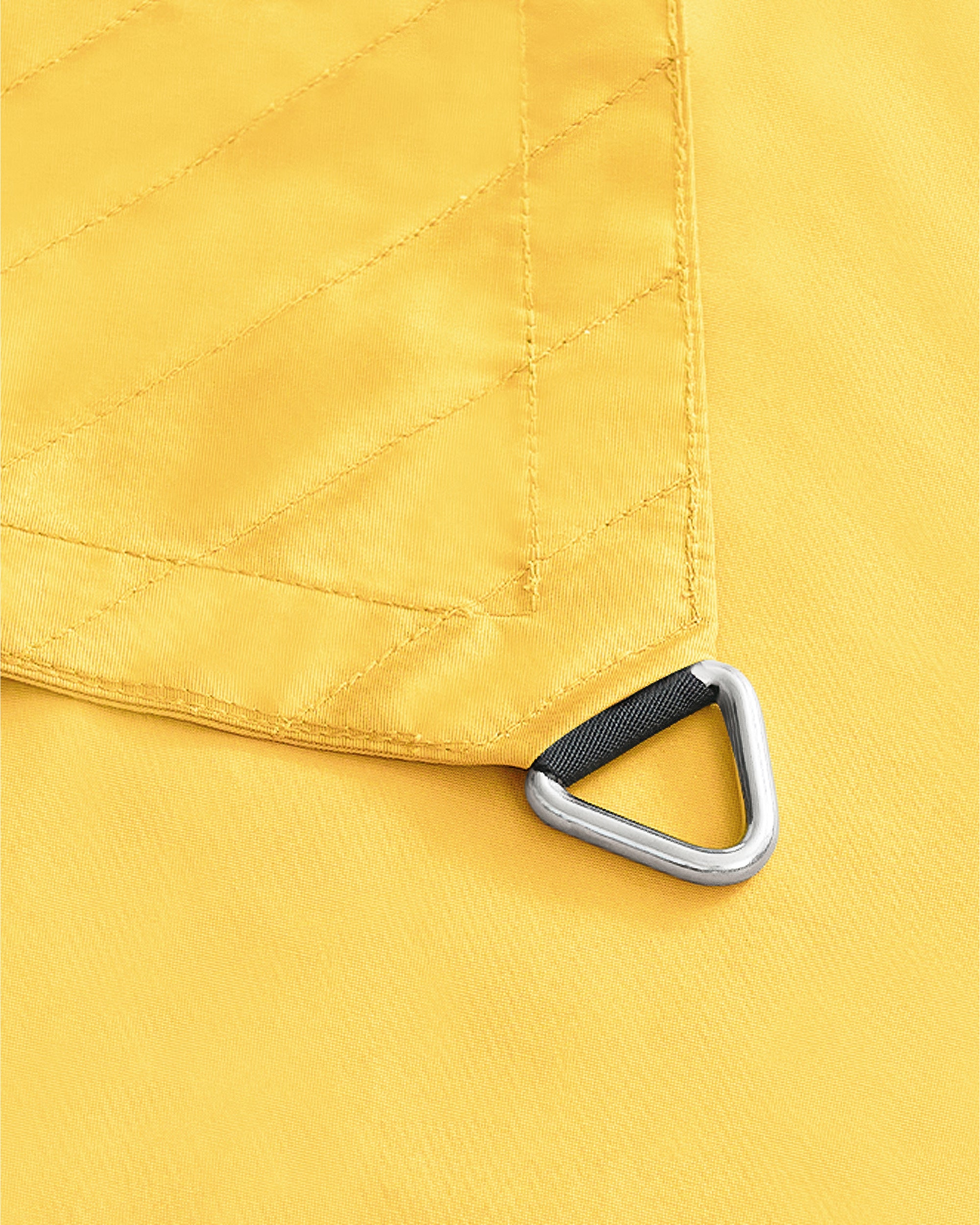 UVShield Waterproof Triangle Sun Shade Sail Yellow Connect Hook