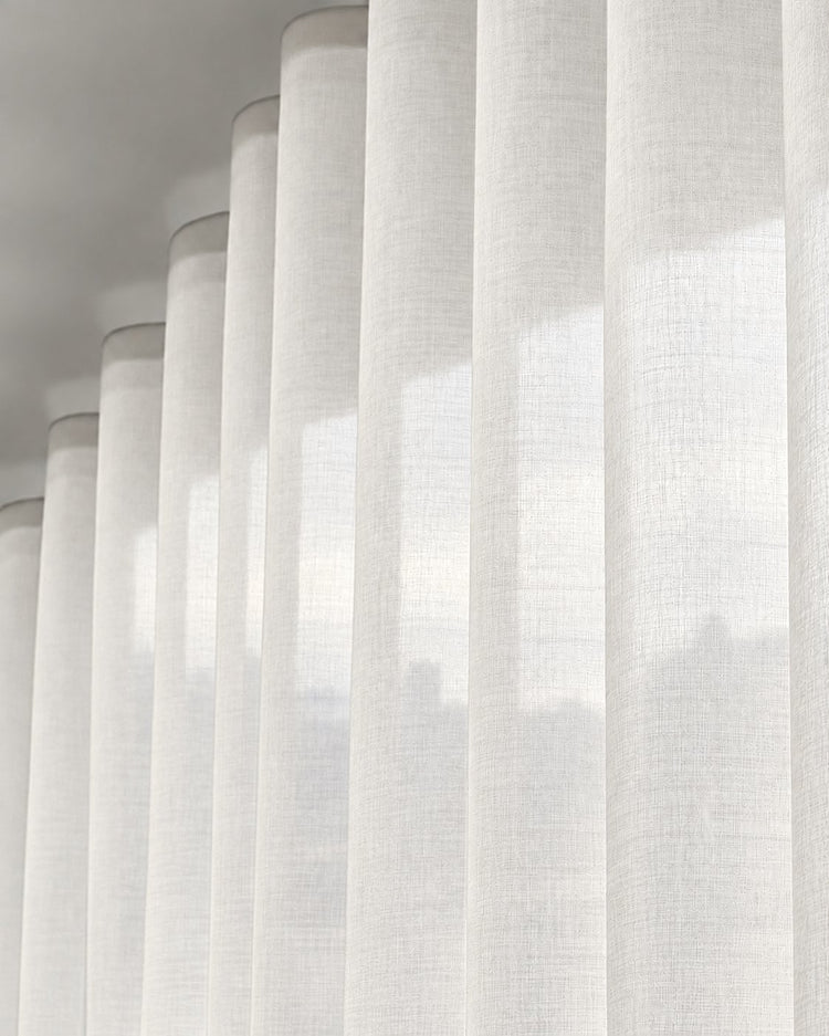 Yarn Sheer Ripple Fold Custom Curtains With Track