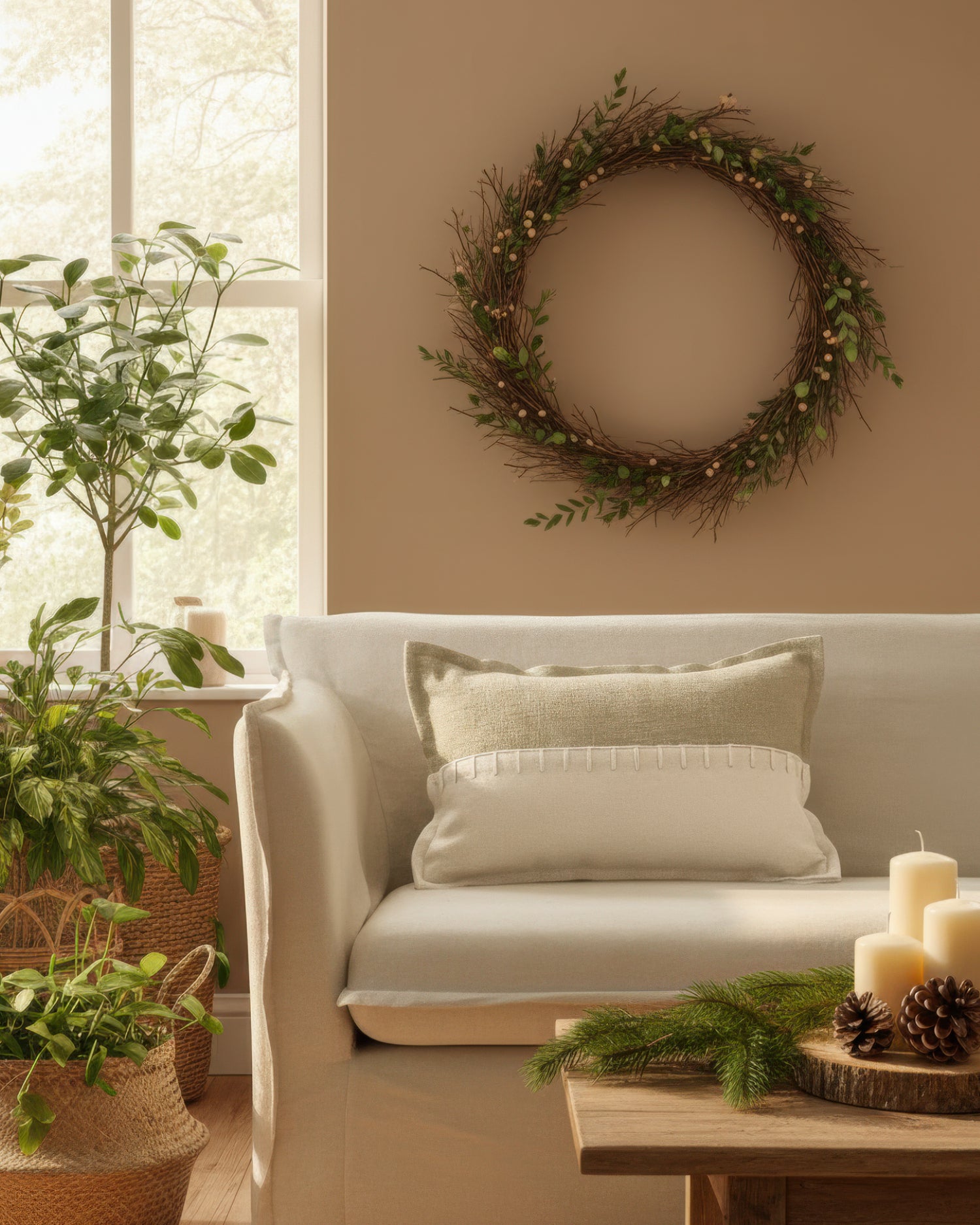 Taie d'oreiller lombaire cousue en laine mélangée Zane