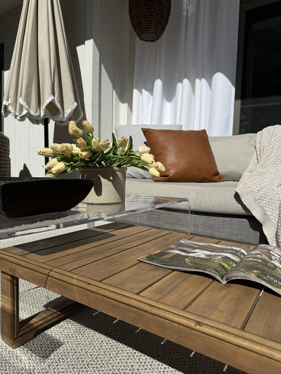 FadeShield™ Canvas Waterproof Lightweight Custom Outdoor Curtain — patio seating area