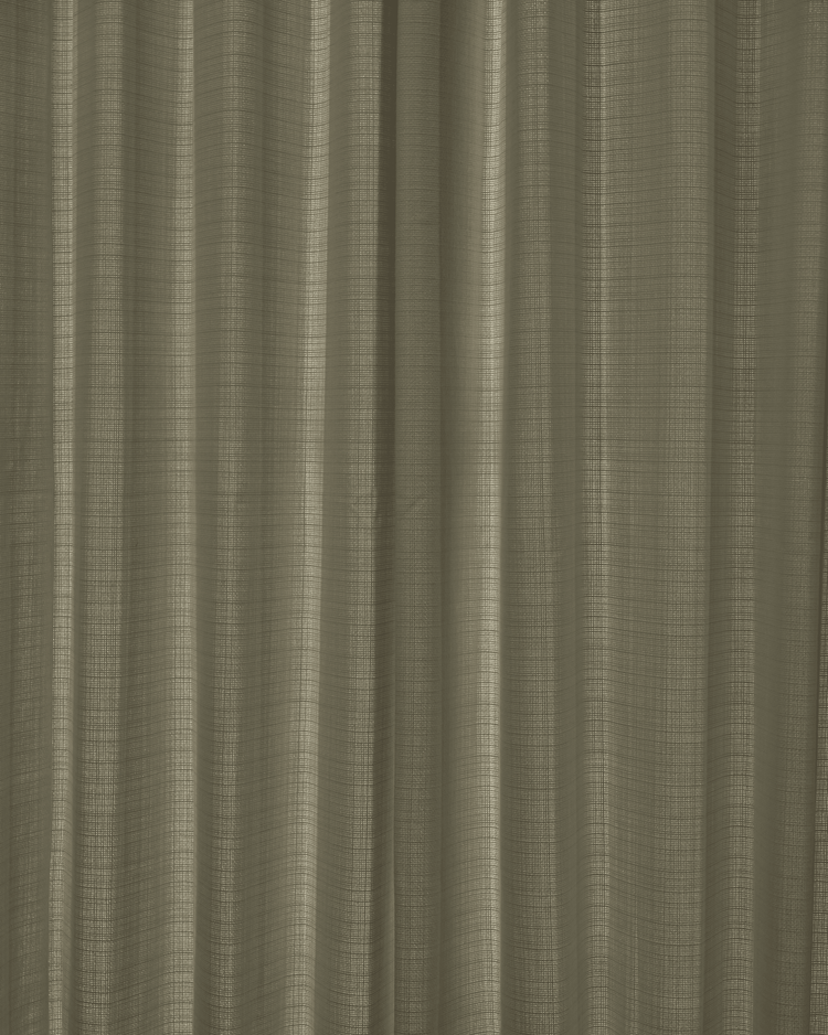 Arden textured fabric drapery in a neutral beige-taupe, highlighting the fine woven crosshatch pattern for custom window treatments.