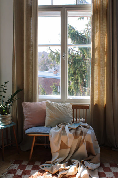 Fiona Linen Blend Custom Curtain — sunlit window nook