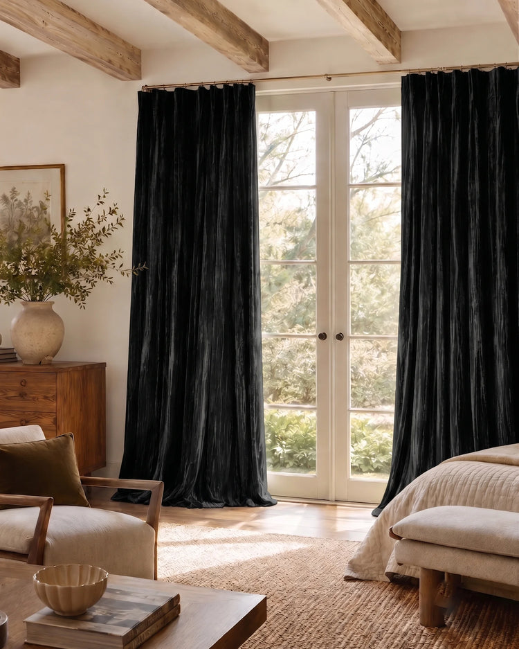Ripple Velvet Custom Curtain