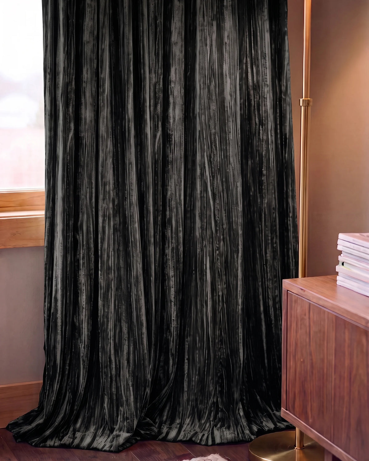 Ripple Velvet Custom Curtain