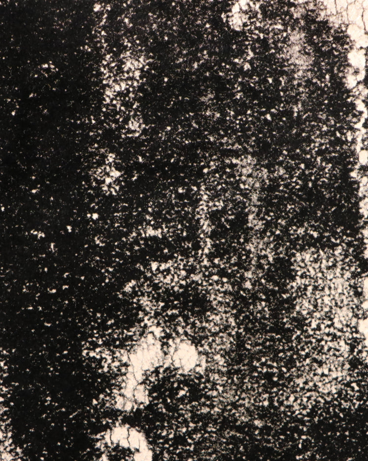 Detailed Casablanca custom curtain fabric: dark velvet with scattered white foil print speckles.
