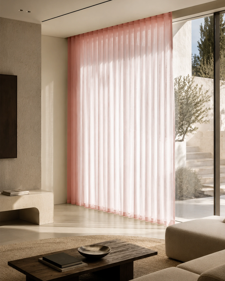 Yarn Sheer Ripple Fold Custom Curtains With Track