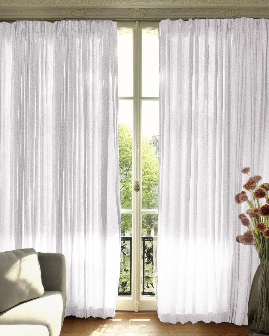 Cassie Linen Blend Custom Curtains - TheHues