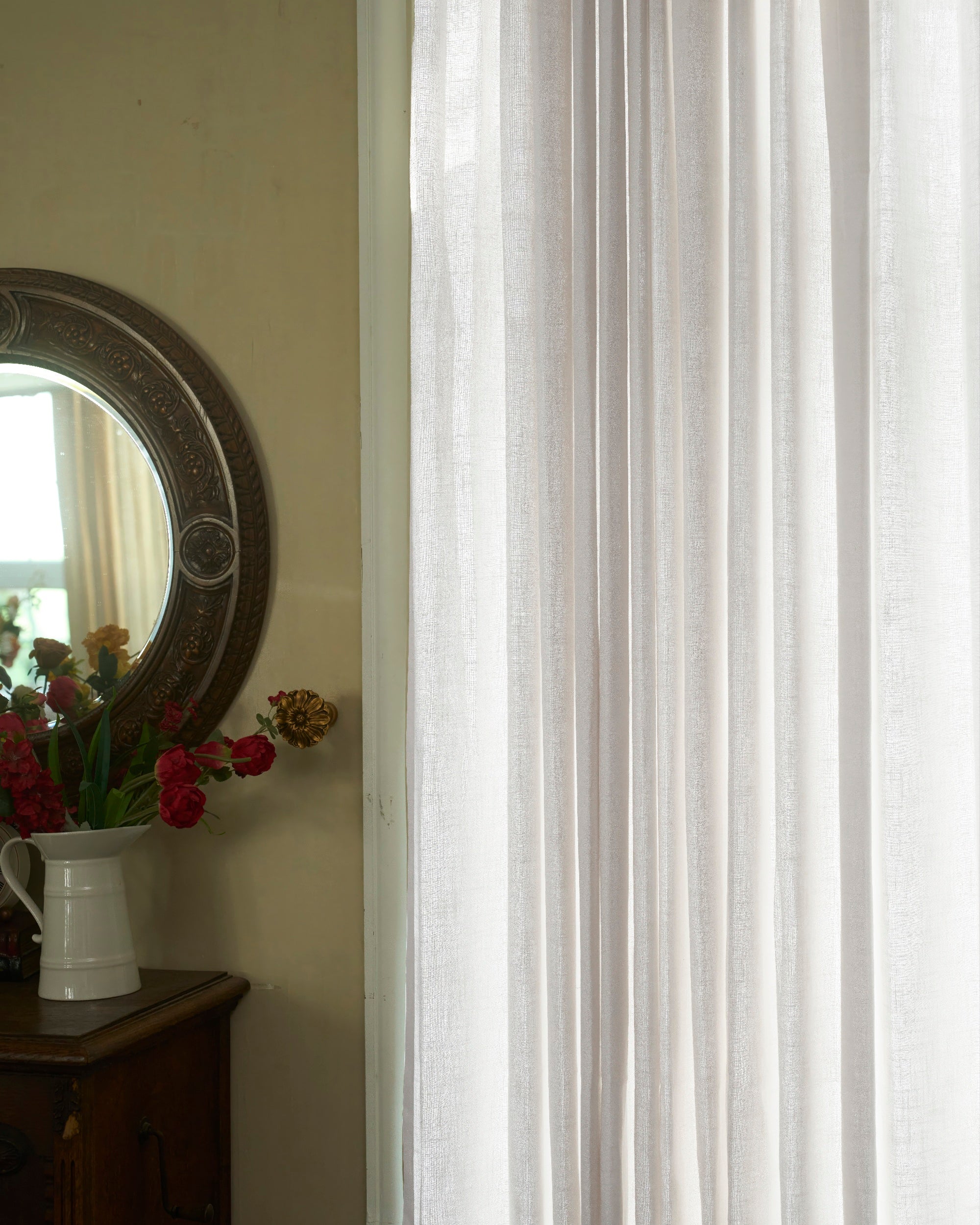 Cassie Linen Blend Custom Curtains - TheHues