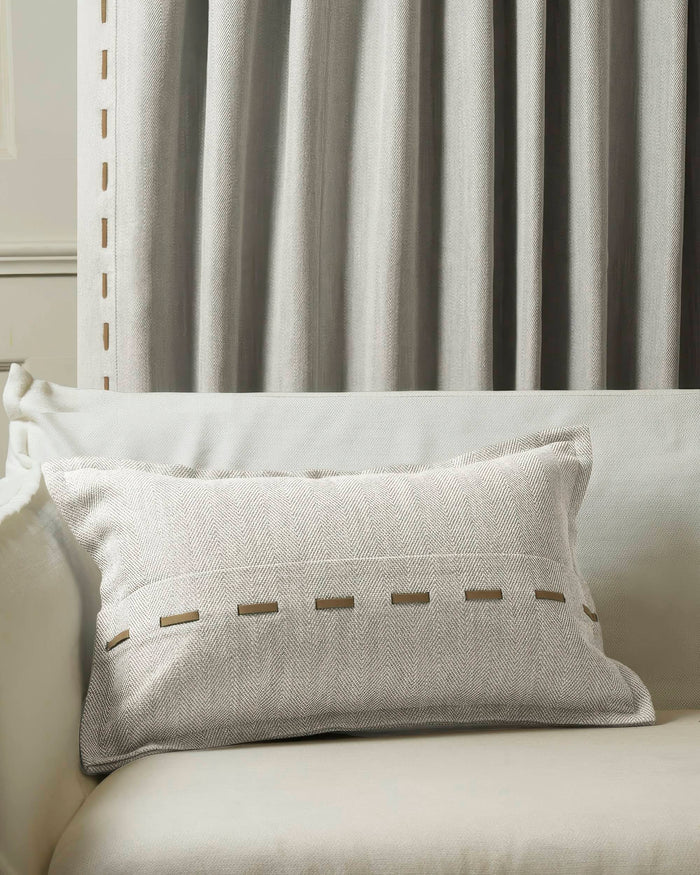 Cleo Textured Faux Leather Laced Lumbar Pillowcase