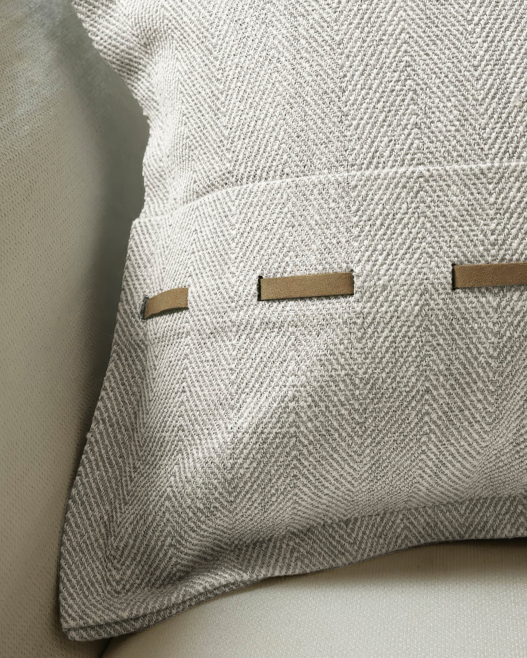 Cleo Textured Faux Leather Laced Lumbar Pillowcase - TheHues