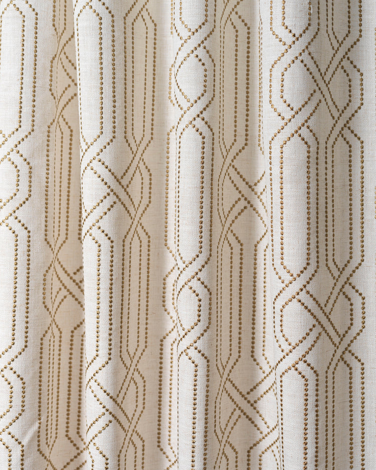 Interlace Linen Blend Patterned Custom Curtain