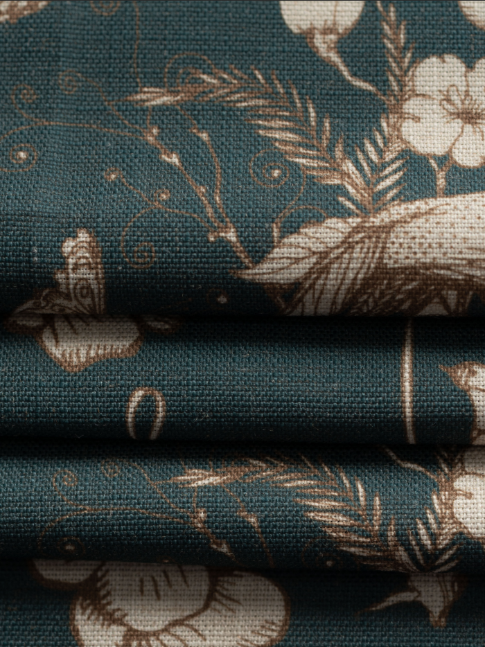 Seeker Flat Fold Floral Patterned Custom Roman Shade