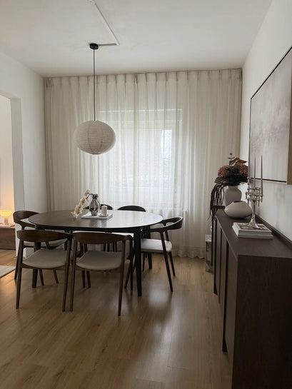 Sunveil Linen Sheer Custom Curtain — modern dining room