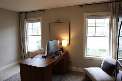 Tahiti 100% Linen Custom Curtain — home office windows
