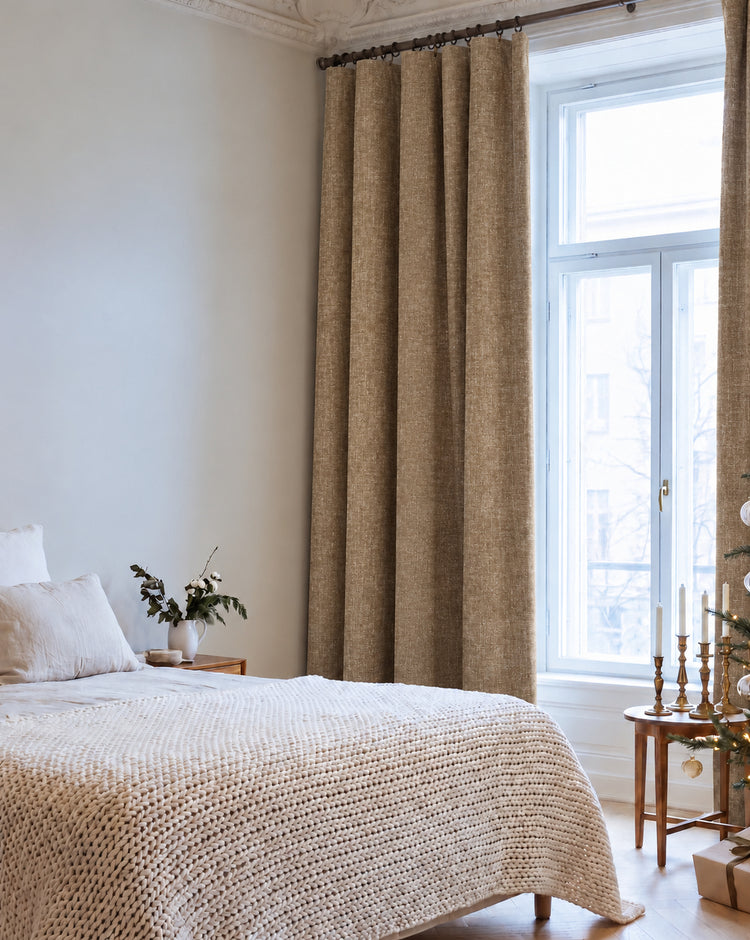 Kensington 4 Layers Brown — flat heading and natural drape, scene 1