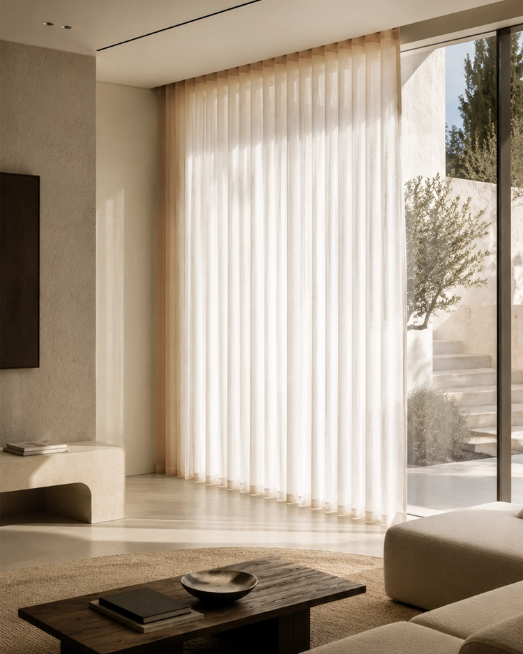 Yarn Sheer Ripple Fold Custom Curtains With Track
