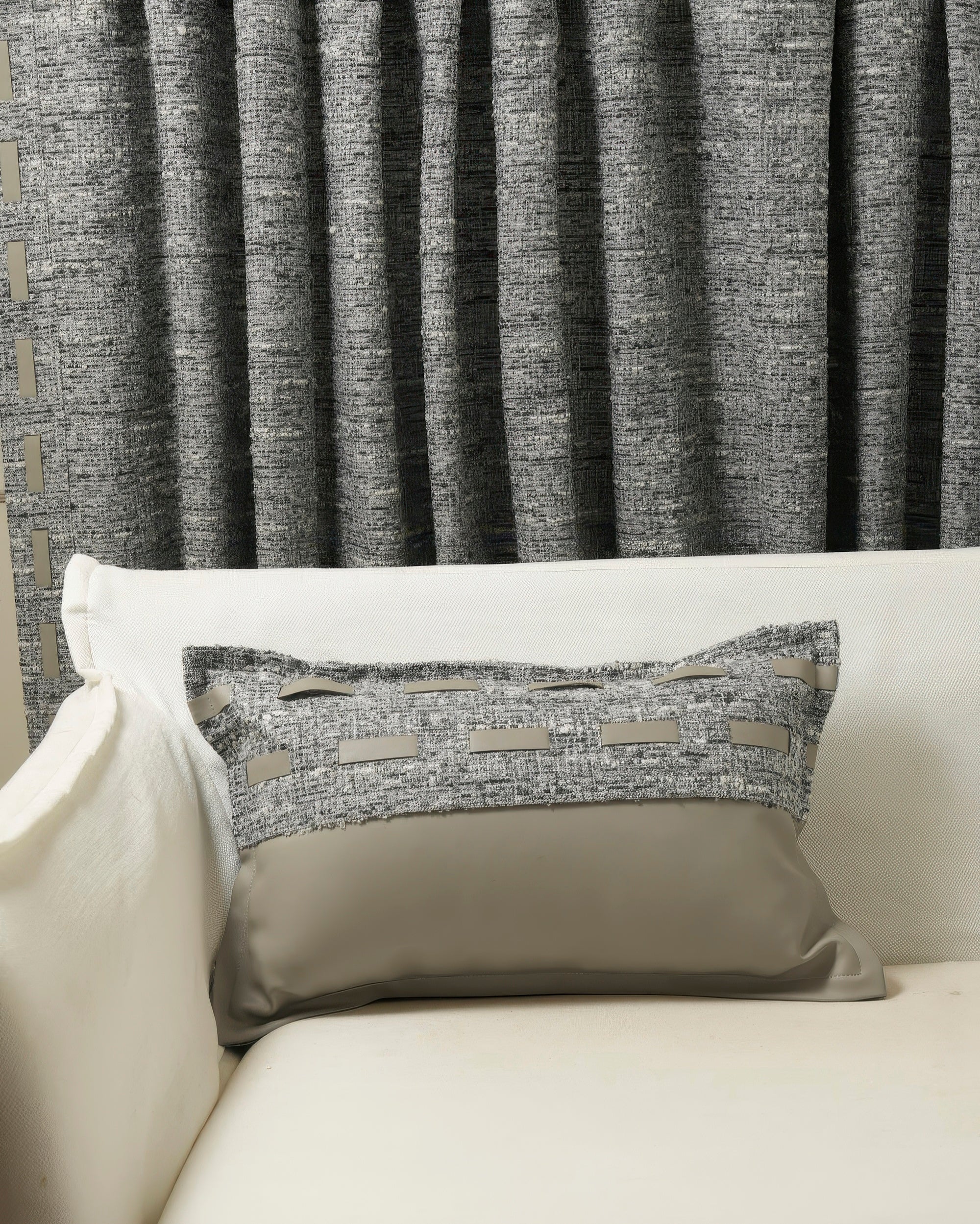 Juliette Textured Leather Lumbar Pillowcase - TheHues