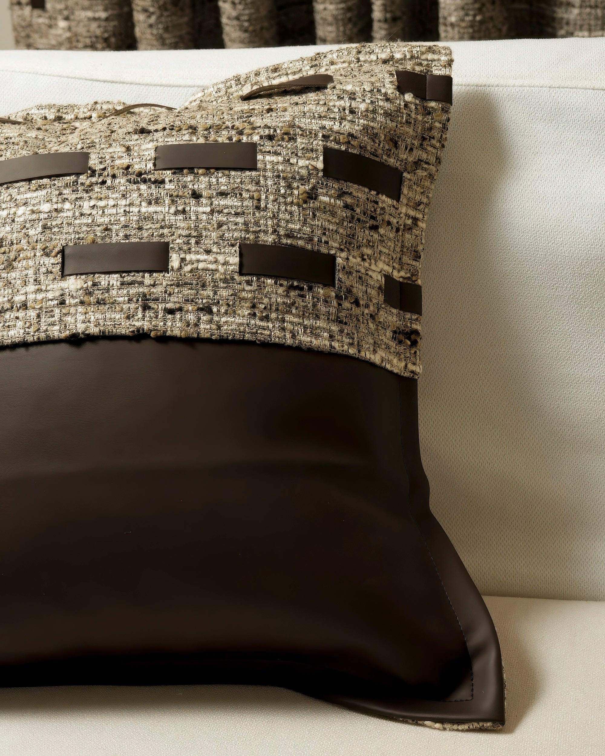 Juliette Textured Leather Lumbar Pillowcase - TheHues