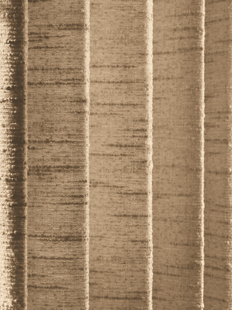 Close-up of Juliette Wool Blend textured fabric in light beige, showing the unique weave for custom high-end drapery.