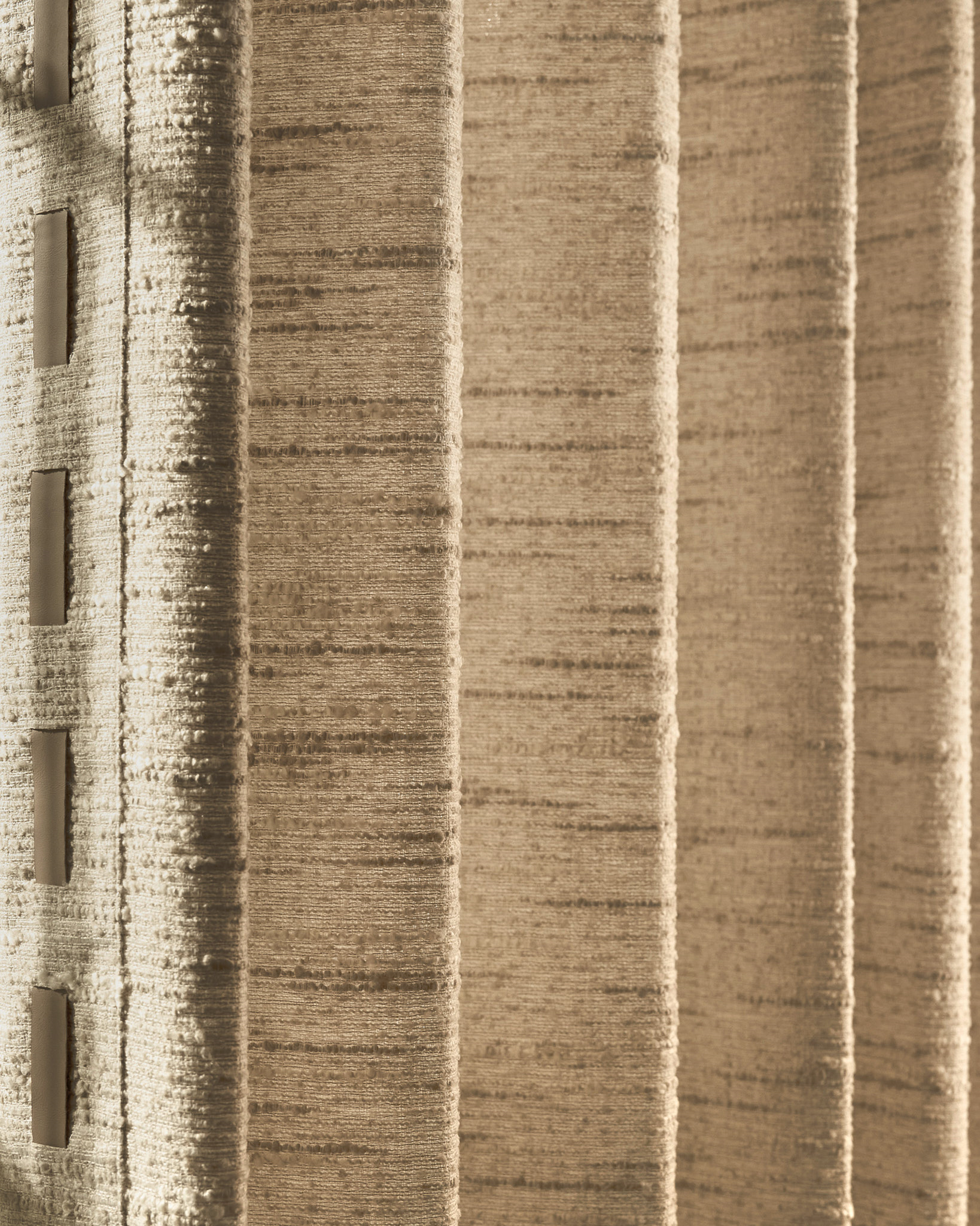 Juliette Wool Blend Textured Custom Curtain with Trim