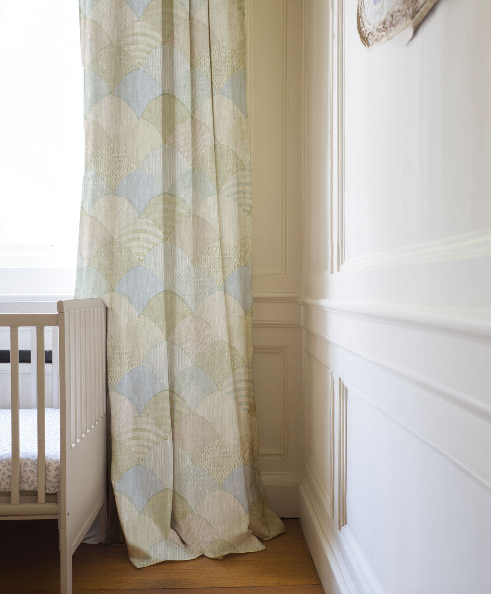 Seashells Patterned Kid's Custom Curtain