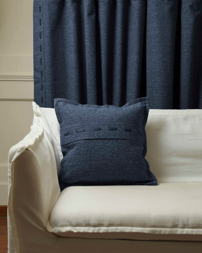 Luna Linen Blend Faux Leather Laced Throw Pillowcase