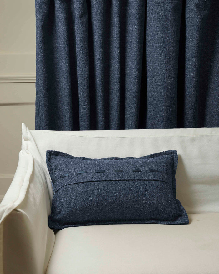 Luna Linen Blend Faux Leather Laced Lumbar Pillowcase