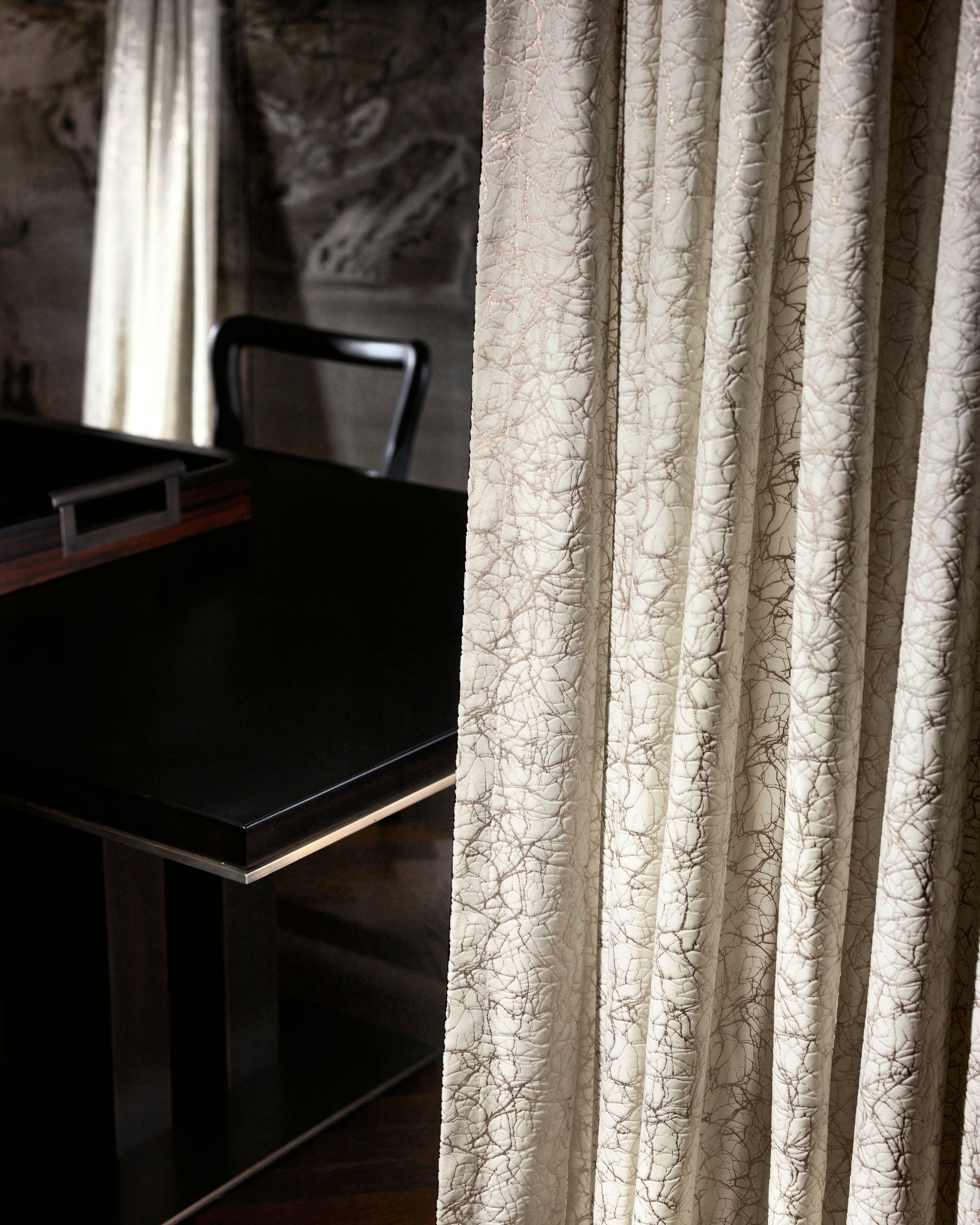 Luxor Foil Printed Velvet Patterned Custom Curtain | Designed in Italy