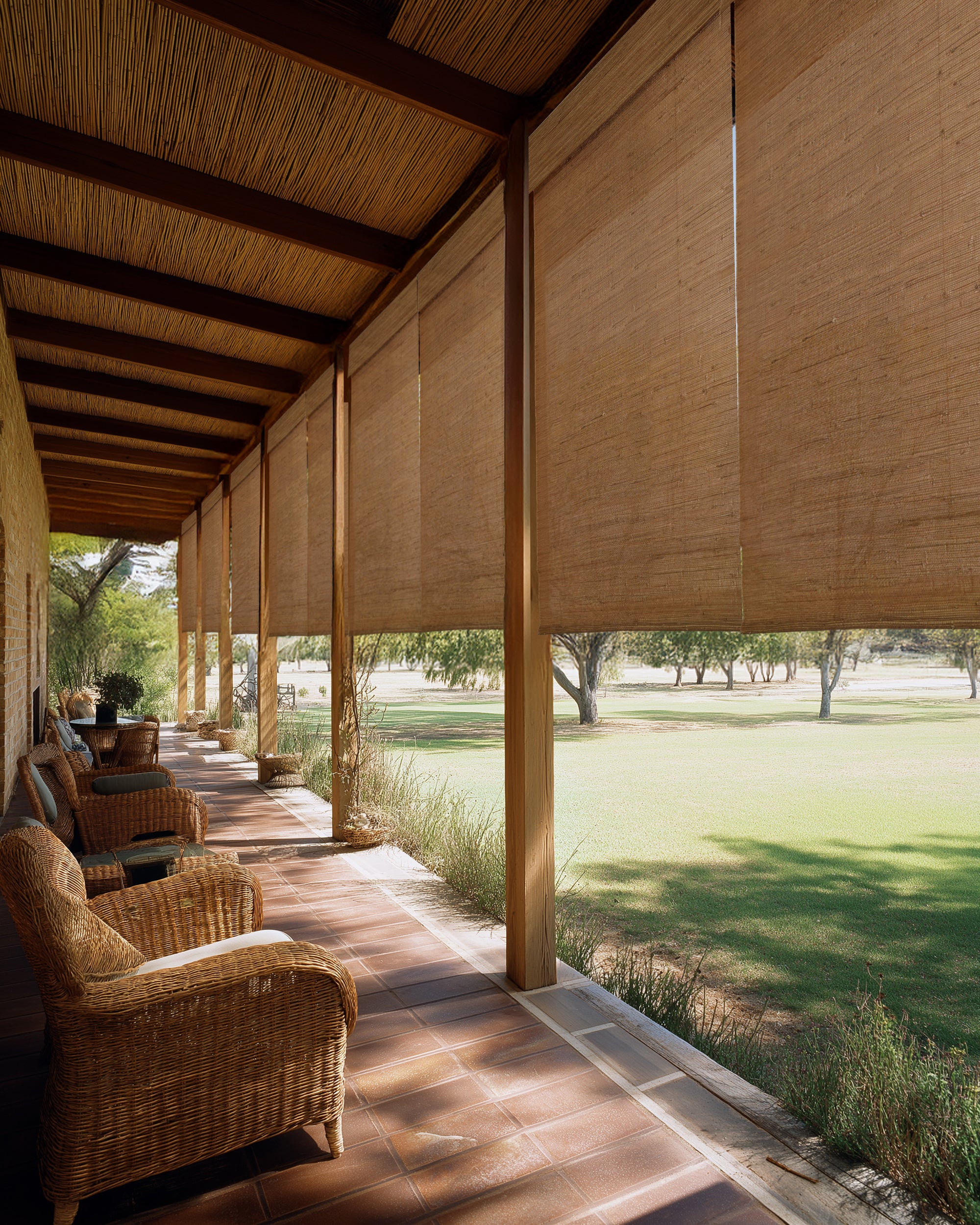 Mia Jute Outdoor Woven Shade - Sand - TheHues