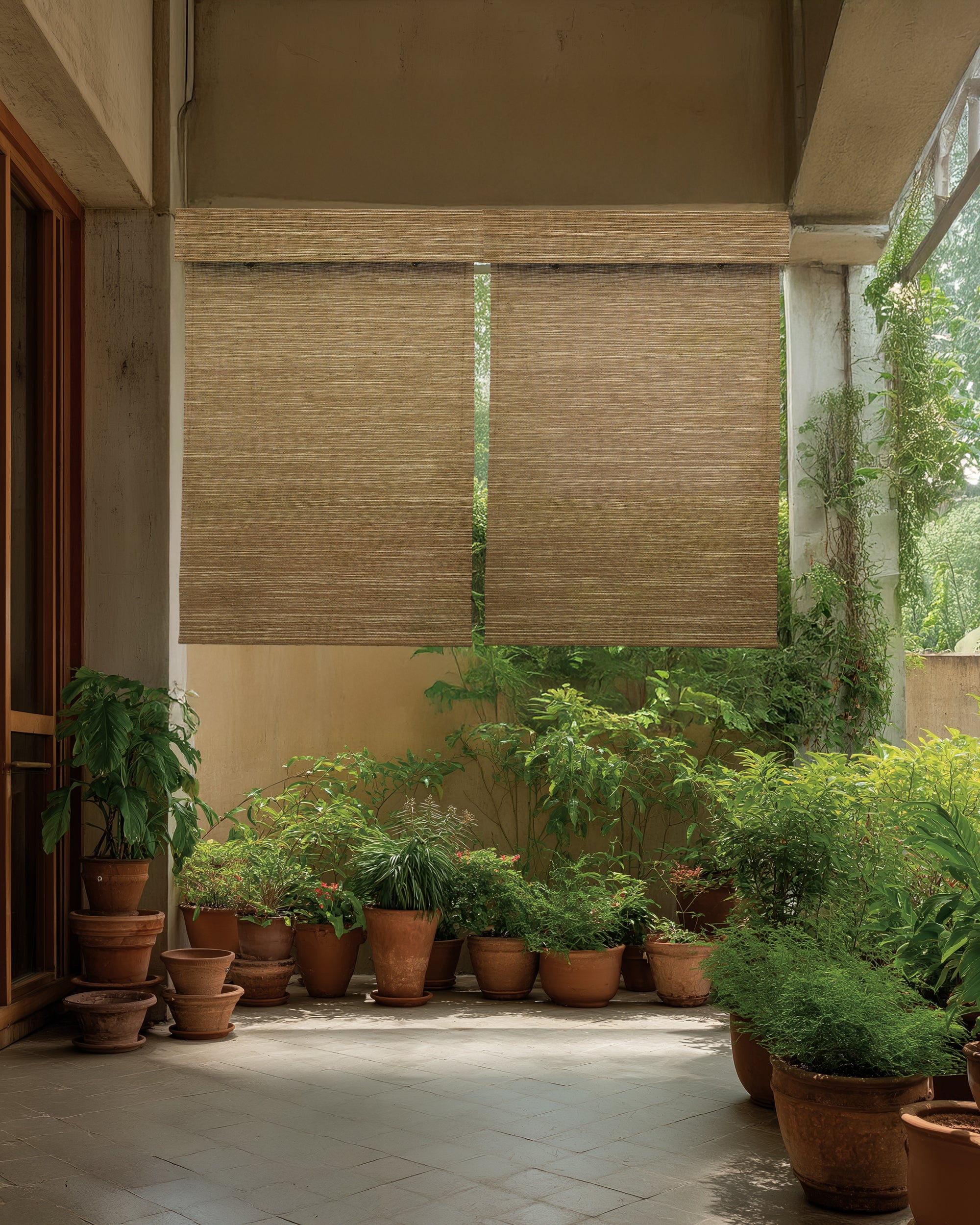 Mia Jute Outdoor Woven Shade - Straw - TheHues