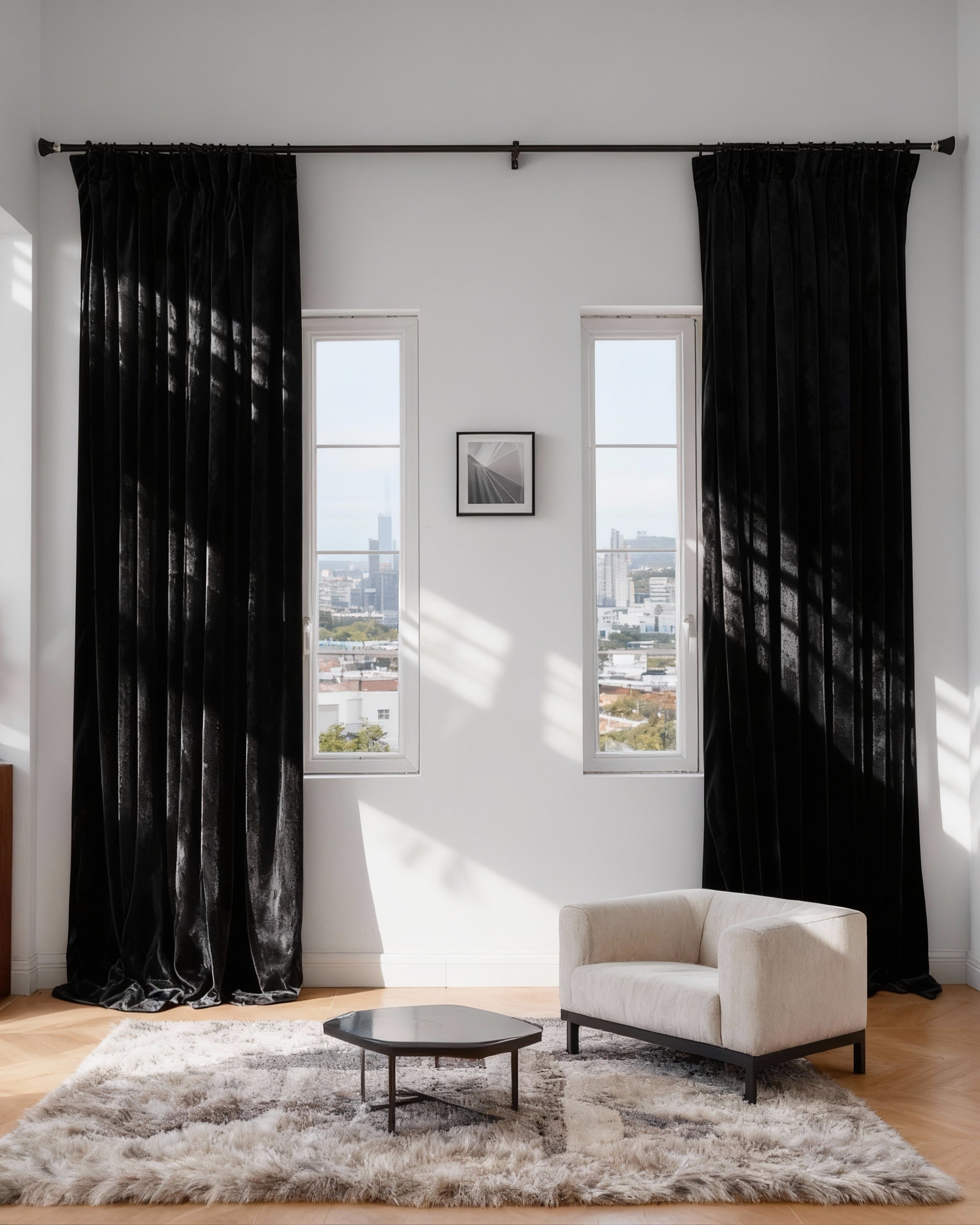 Moonlit 4 Layers Heavyweight Soundproof Thermal 100% Blackout Velvet Custom Curtain