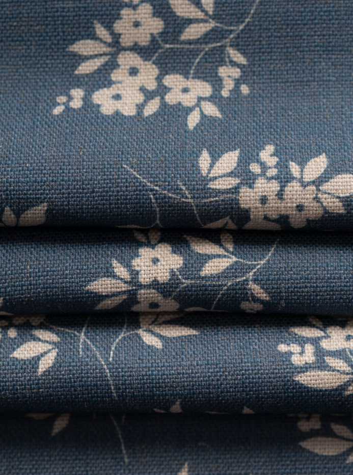 Haven Flat Fold Floral Patterned Custom Roman Shade