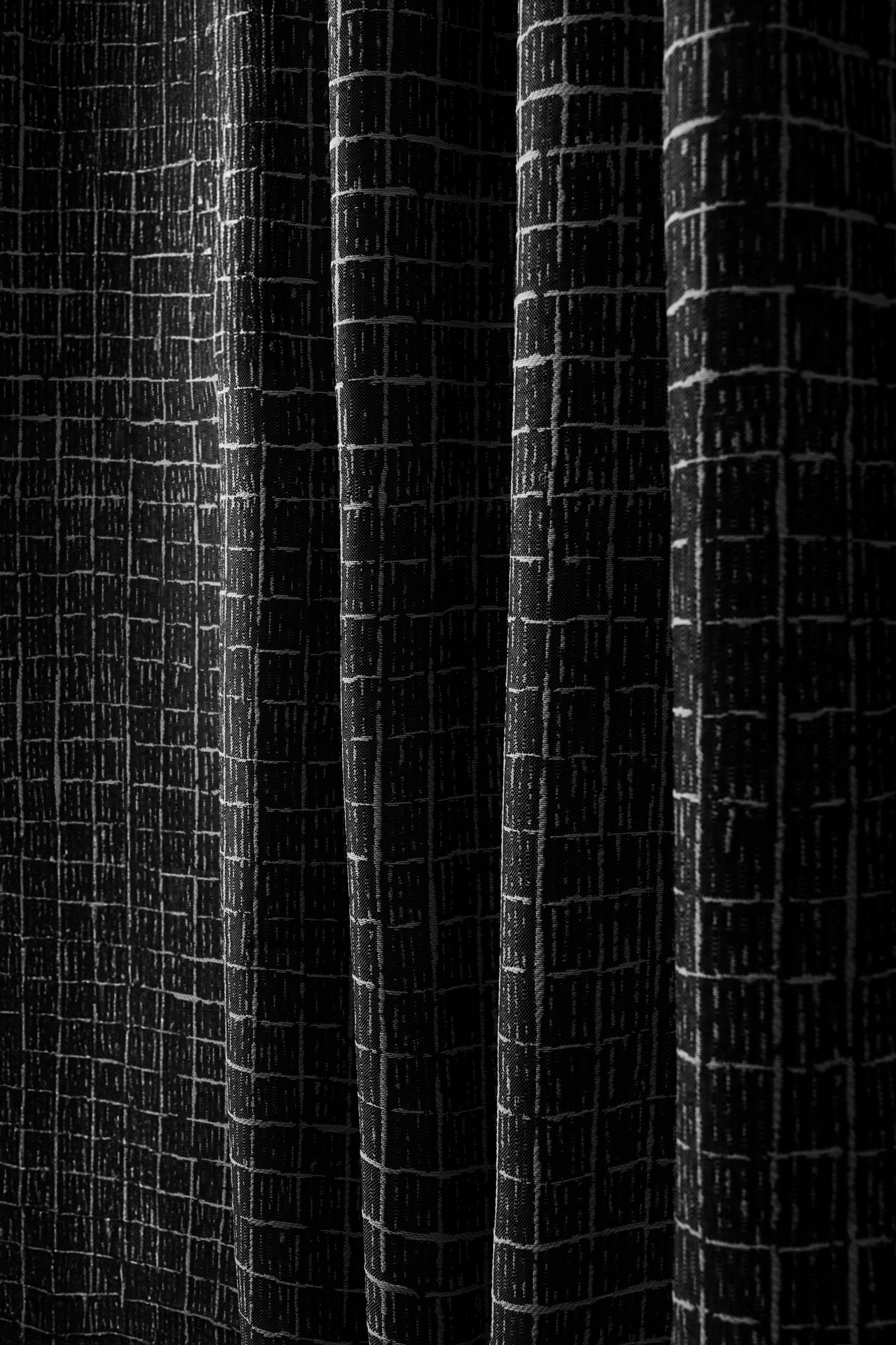 New York Grid Patterned Textured Waterproof Custom Outdoor Curtain