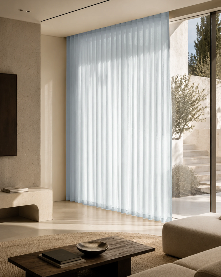 Yarn Sheer Ripple Fold Custom Curtains With Track