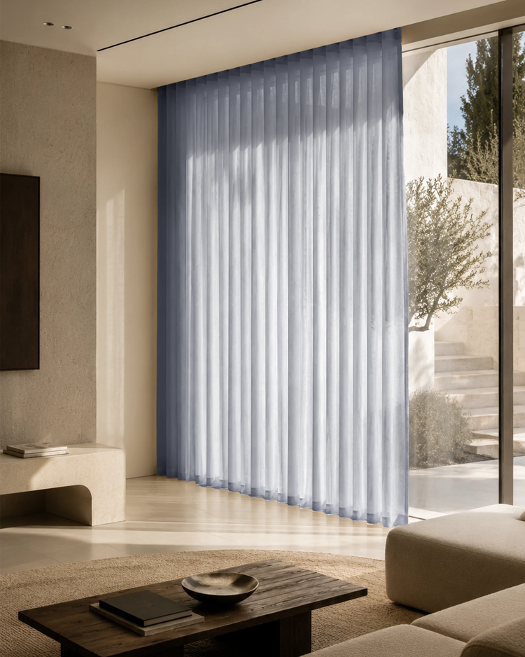 Yarn Sheer Ripple Fold Custom Curtains With Track