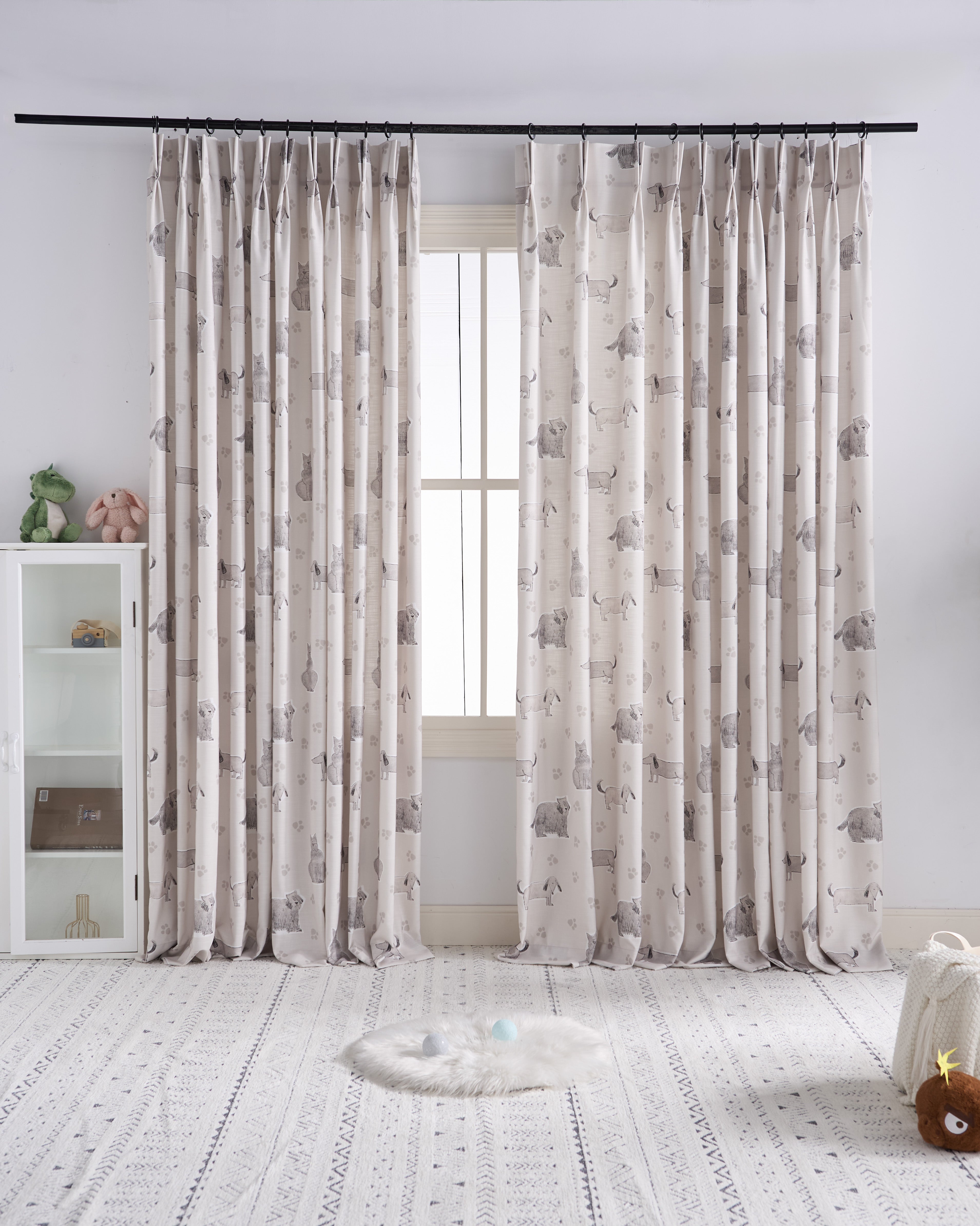 Paws Patterned Kid's Custom Curtain