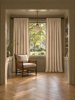 TheHues Cronin Linen Look Blackout Custom Curtain — Beige, image 1