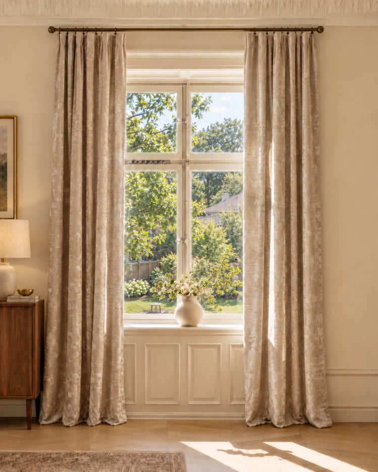 TheHues Glimmer 4 Layers Linen Blend Lightweight Soundproof Thermal Blackout Anti-Dust Textured Custom Curtain — Glimmer, image 2