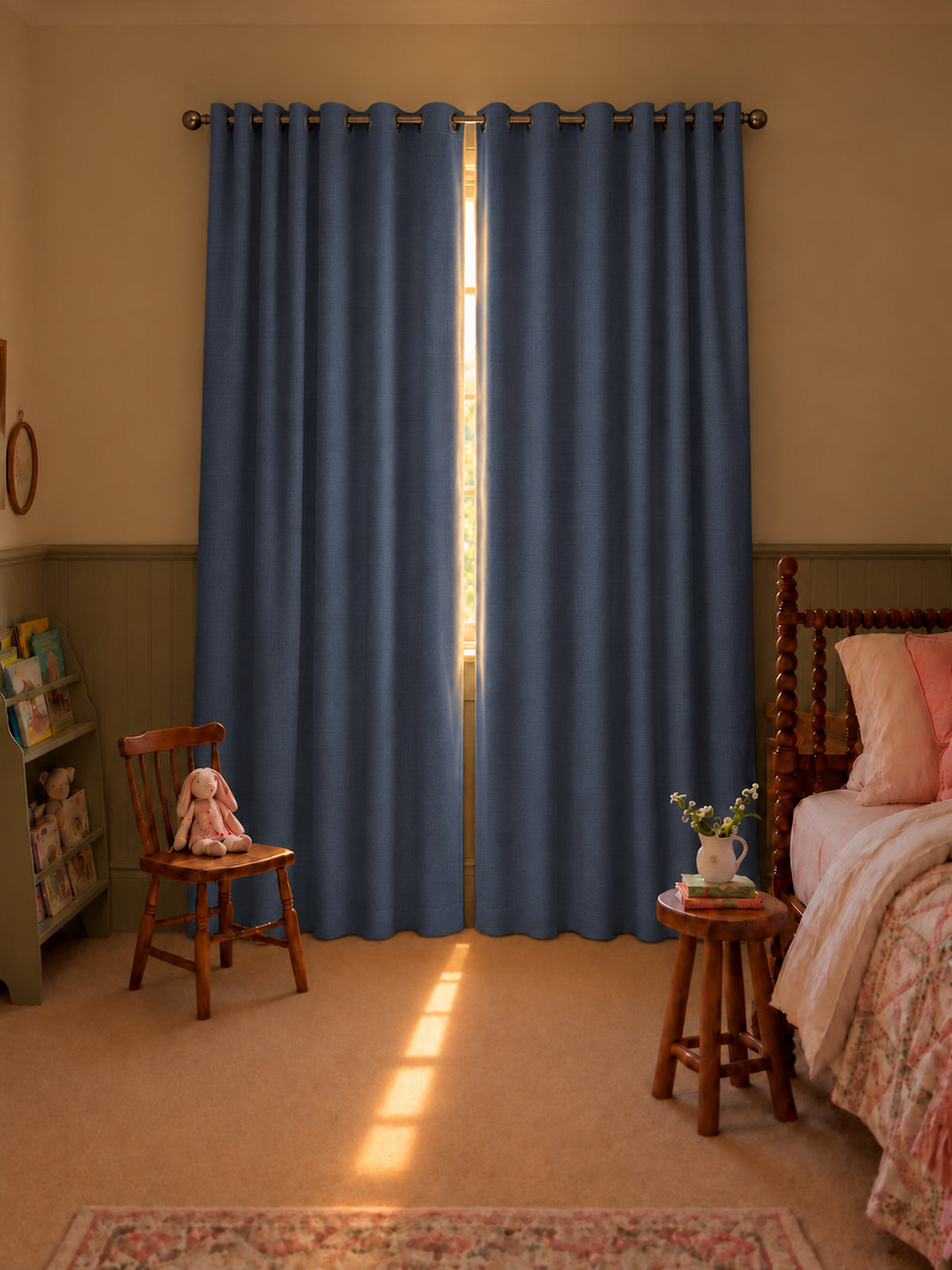 TheHues Hussein OEKO Certified Custom Curtain — Stone Blue, image 2