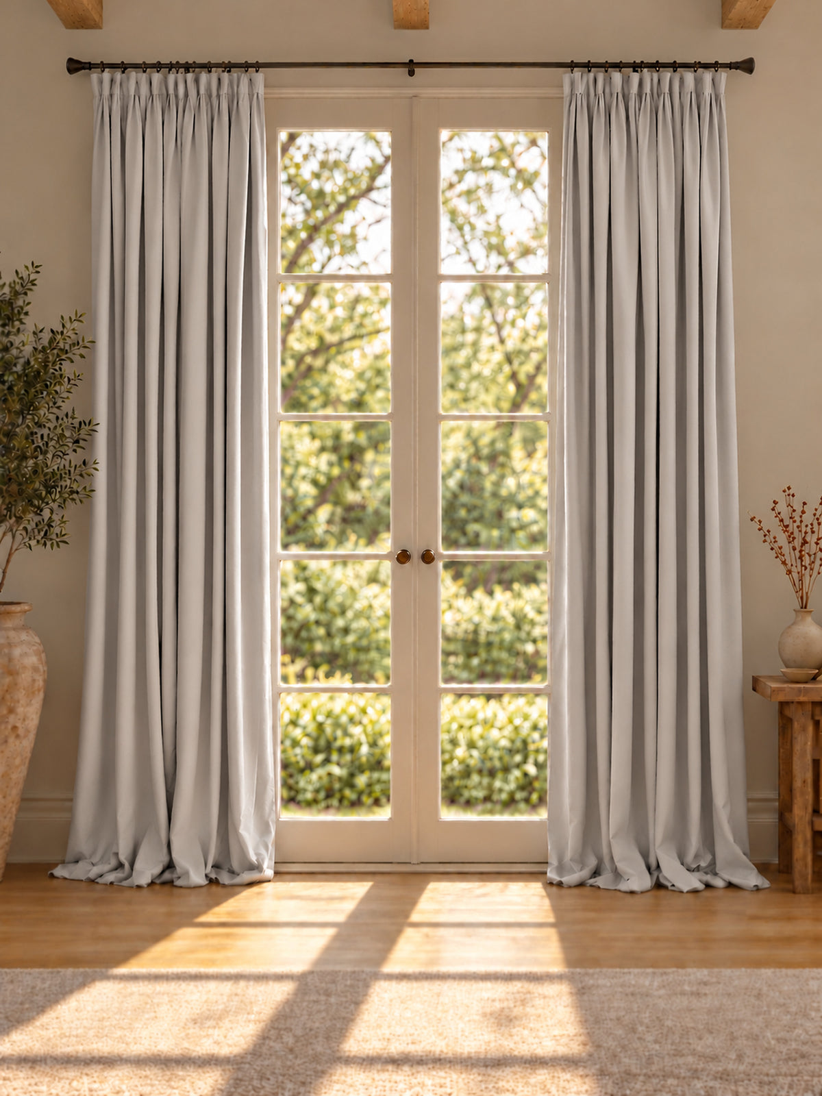 TheHues Moonlit Velvet Custom Curtain — Cream, image 1