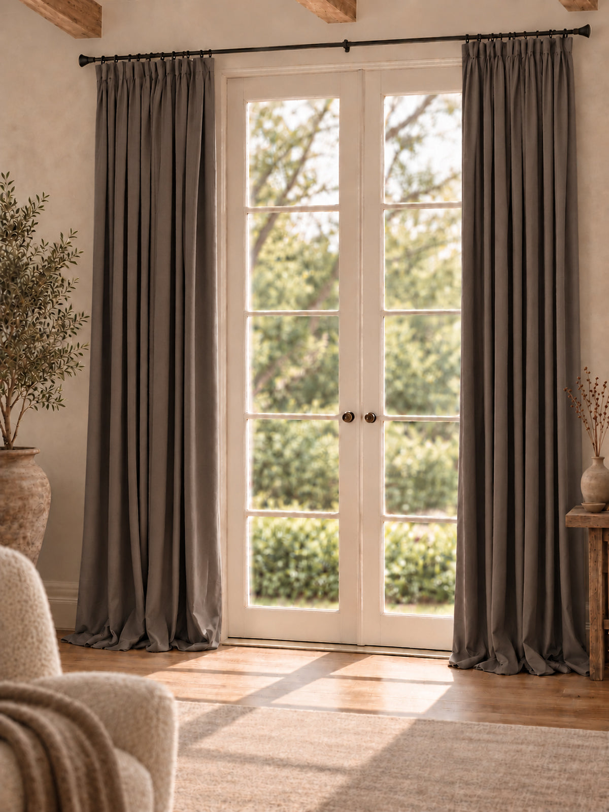 TheHues Moonlit Velvet Custom Curtain — Silver Grey, image 3