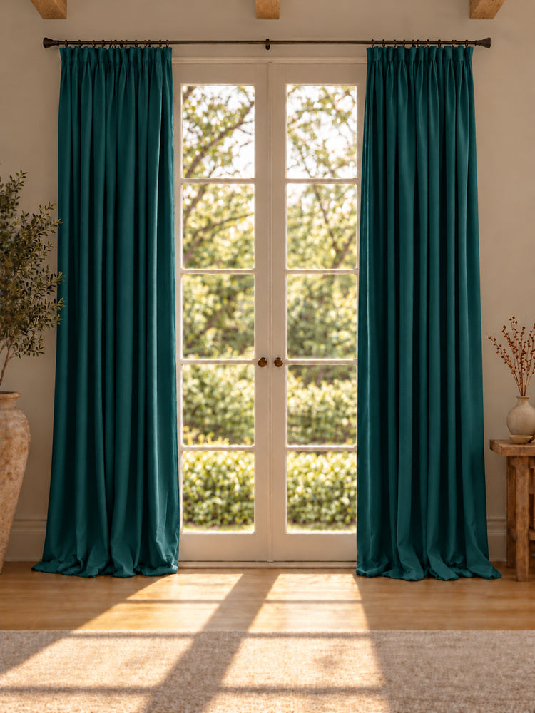 TheHues Moonlit Velvet Custom Curtain — Teal, image 1