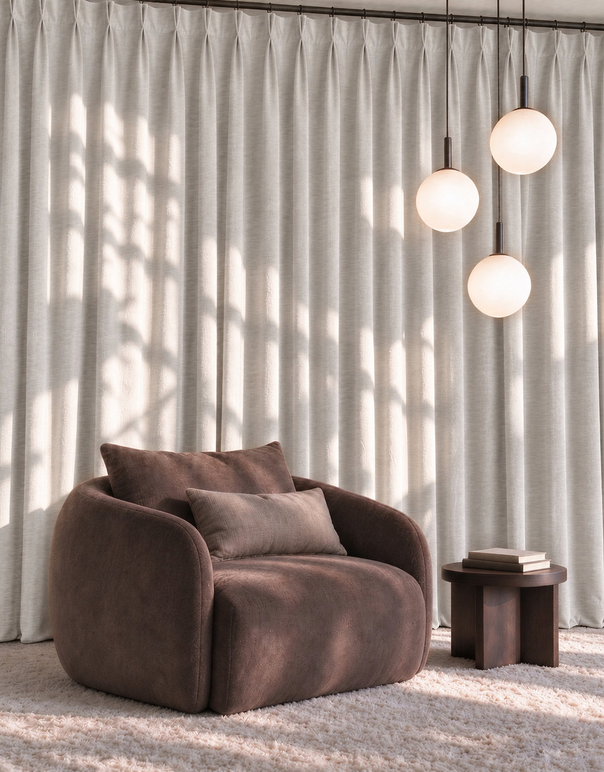 TheHues Quinn 100% Blackout OEKO Heavyweight Velvet Custom Curtain — Bone, image 3