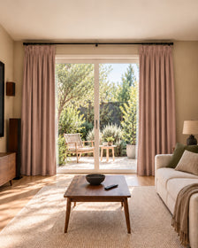 TheHues Victoria 100% Blackout OEKO Linen Look Heavyweight Custom Curtain — Pink, image 1