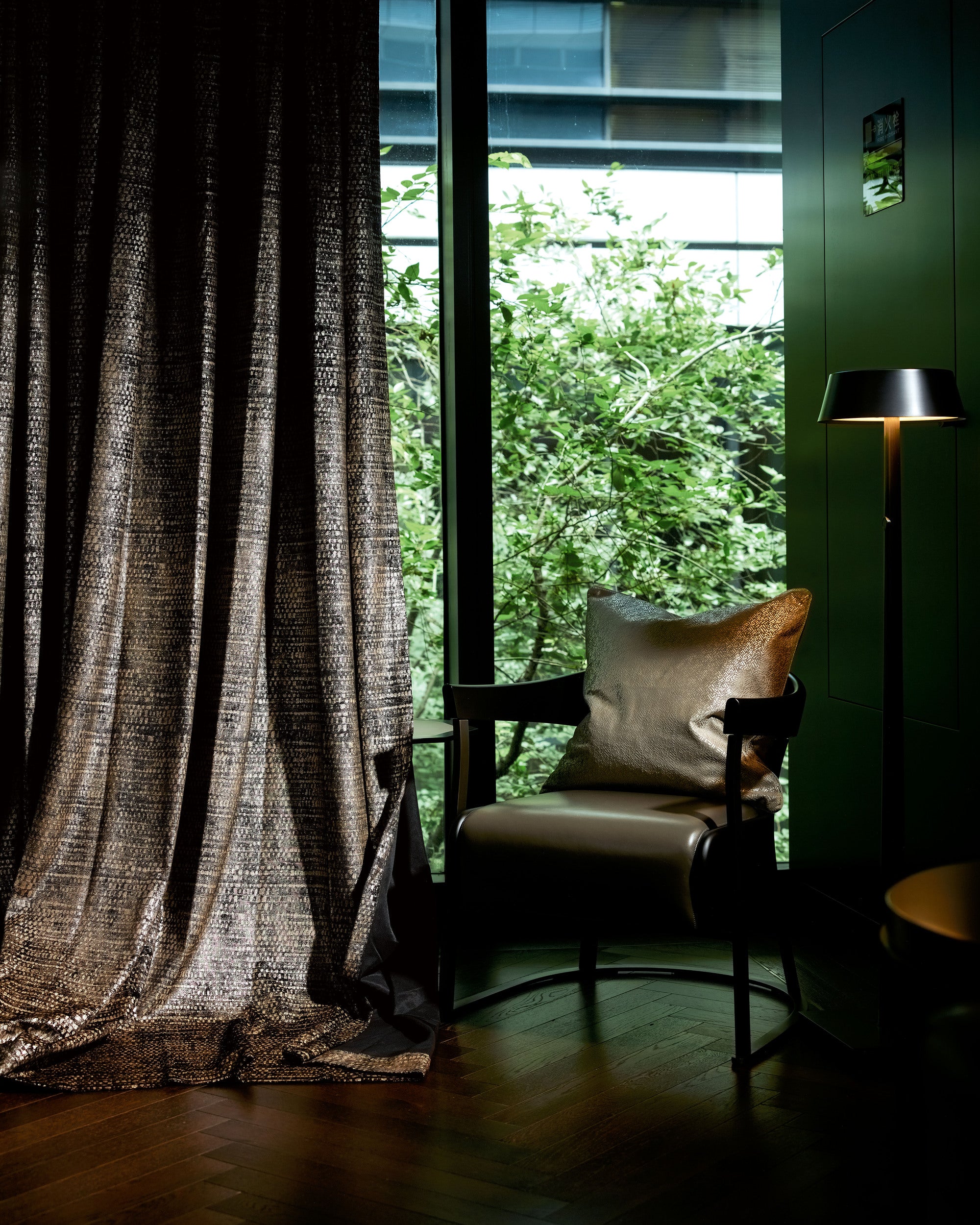 Pebbles Foil Printed Velvet Patterned Custom Curtain | Designed in Italy