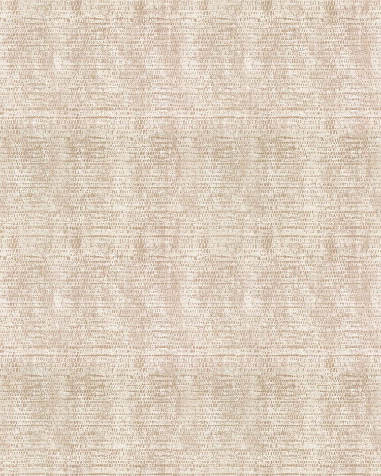 Textured beige velvet custom curtain fabric detail, featuring a shimmering foil-printed pebbles pattern for elegant drapery.