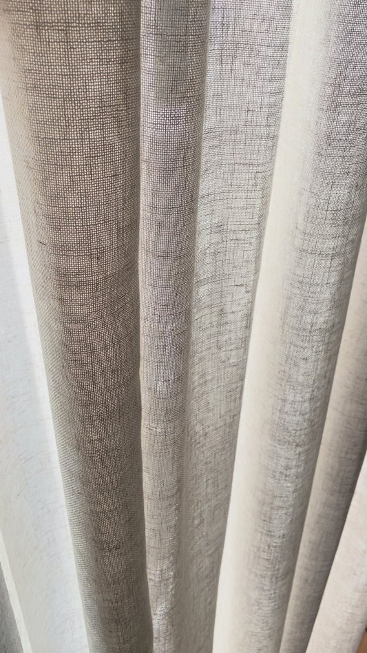 Chloe Linen Look Burlap Textured Sheer Curtain
