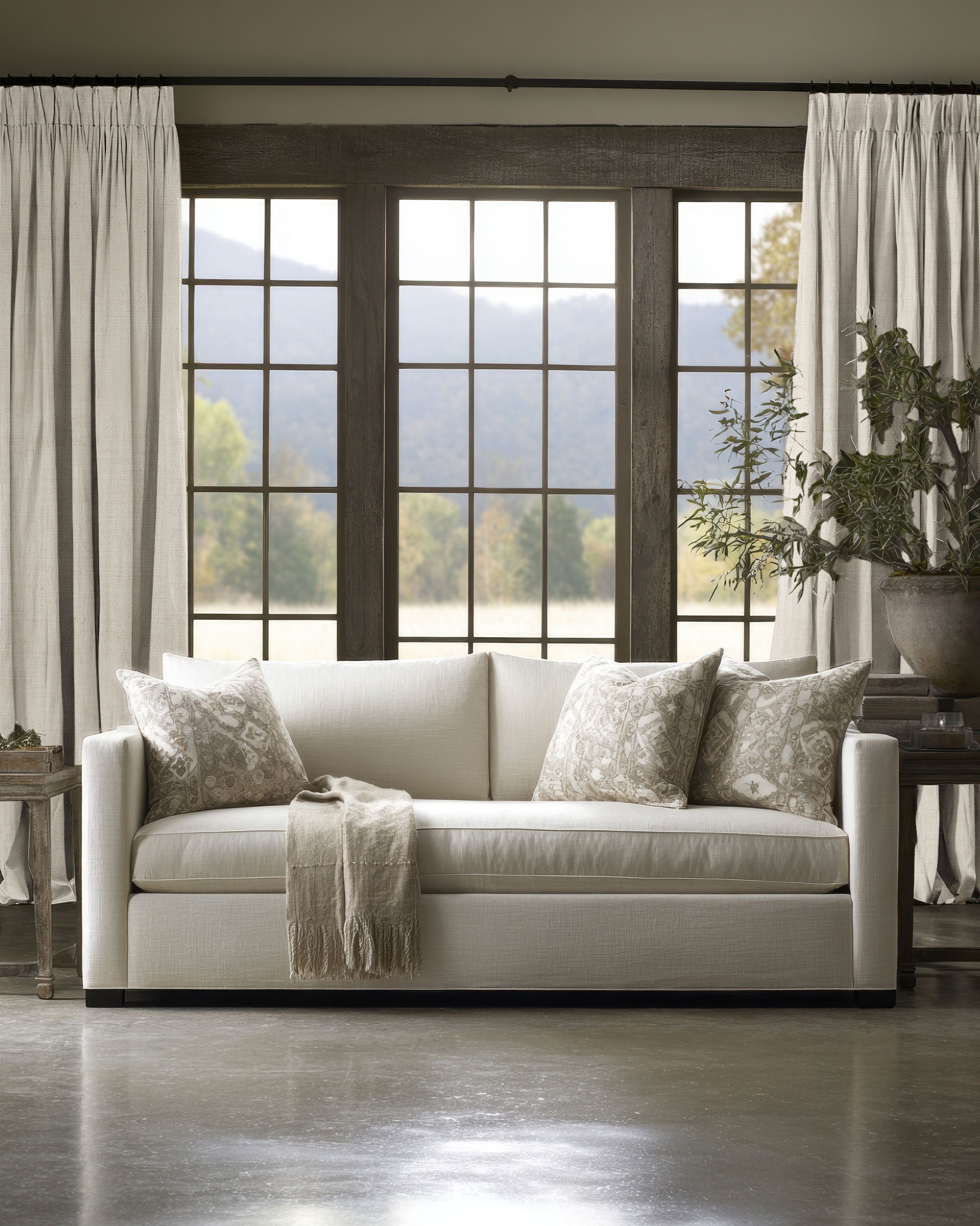 Sally 100% Blackout Linen Blend Custom Curtain - TheHues