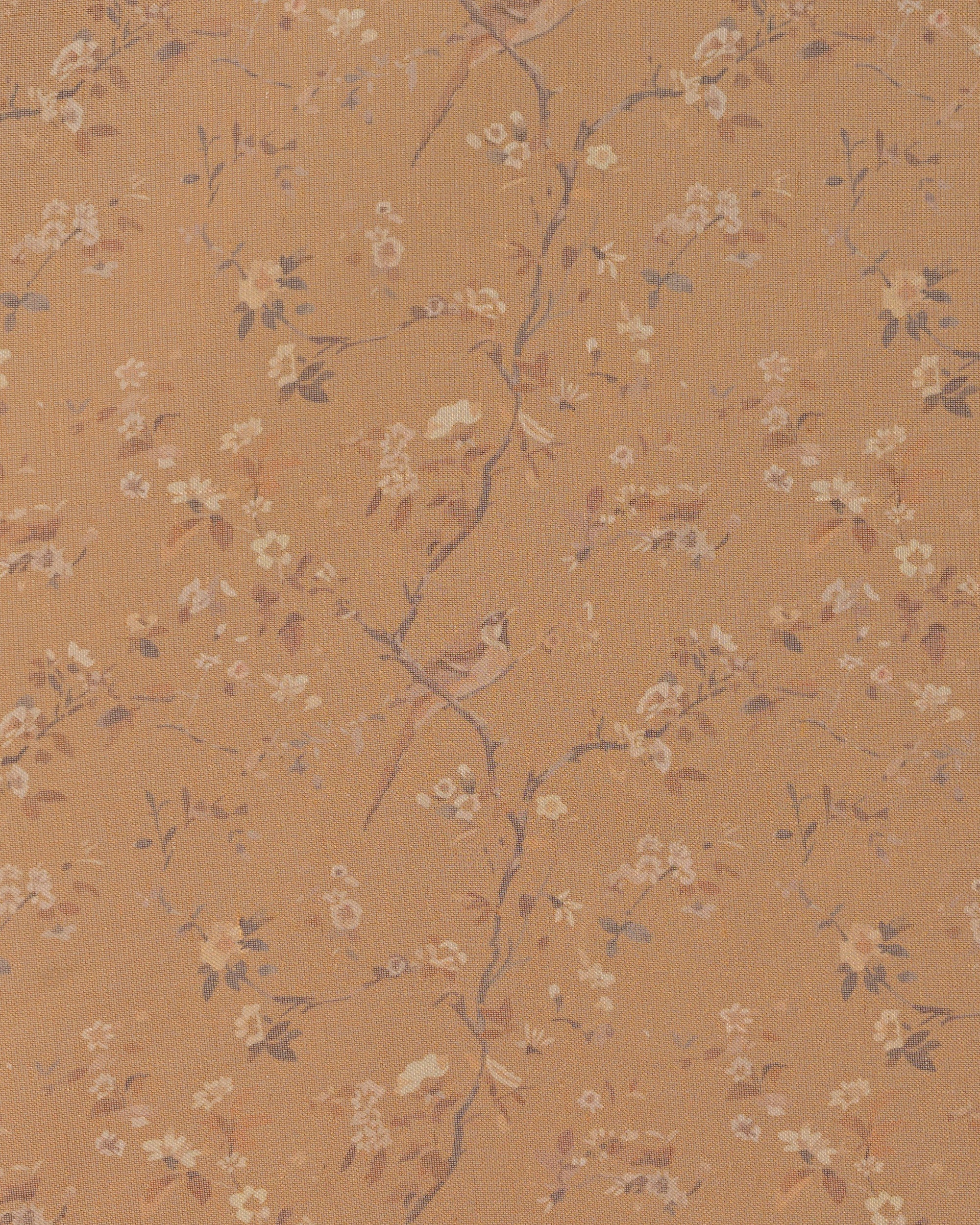 Amber Floral Patterned Sheer Custom Curtain